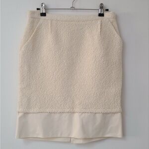 Cream White BCBG MAXAZRIA wool pencil skirt